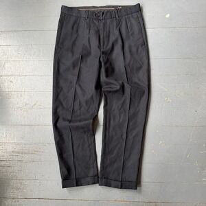 Ksubi Mens Black Pleated Trousers Cuffed Dress Pants Size 32